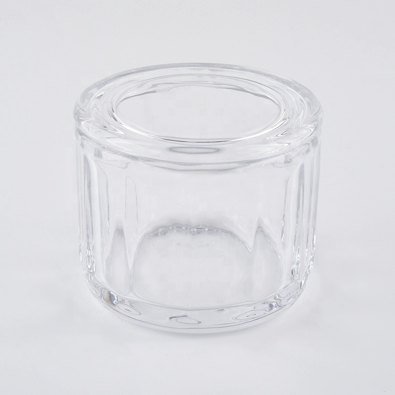 8oz crystal glass candle jars with lids