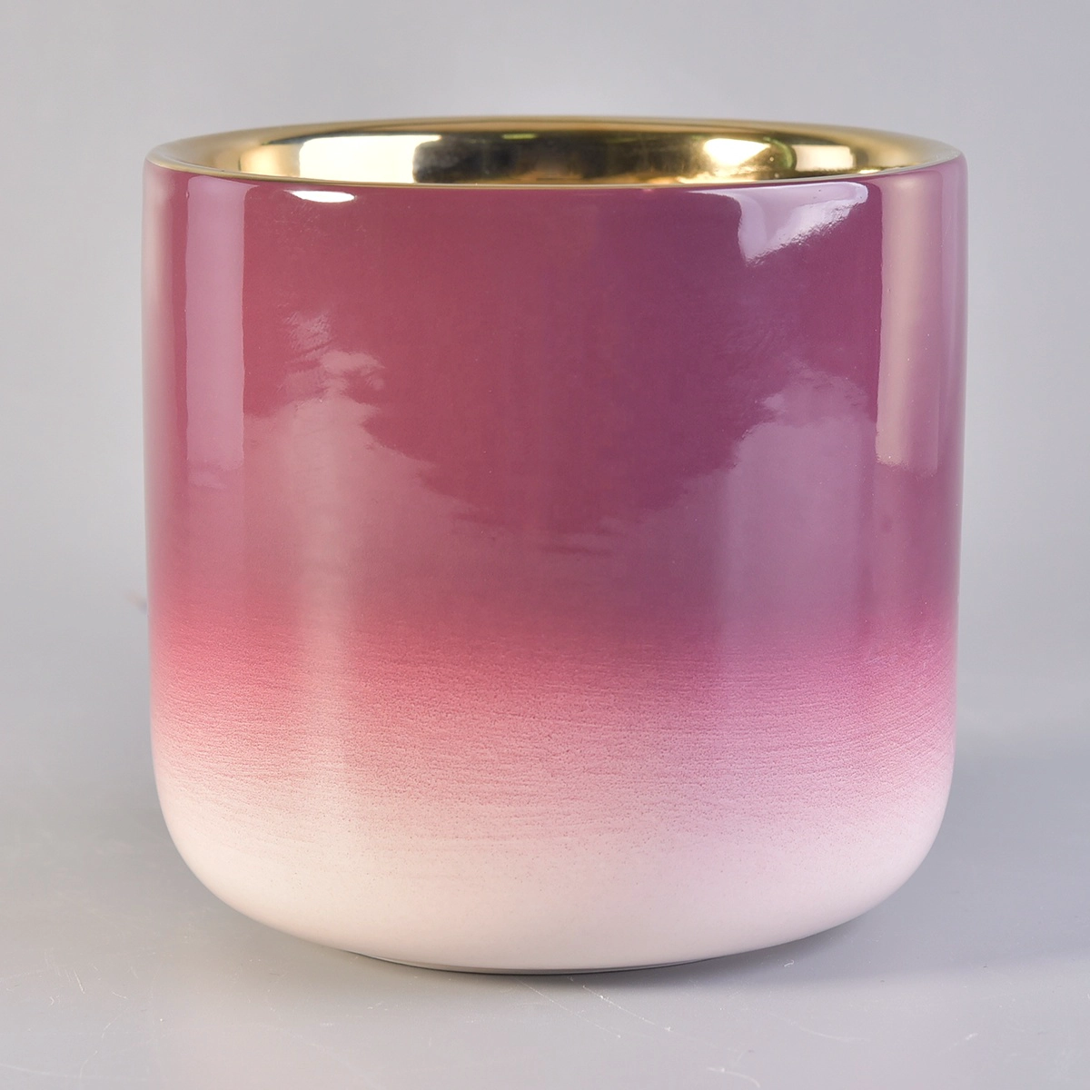 In bulk empty personalized electroplated ceramic holder jar for candle making