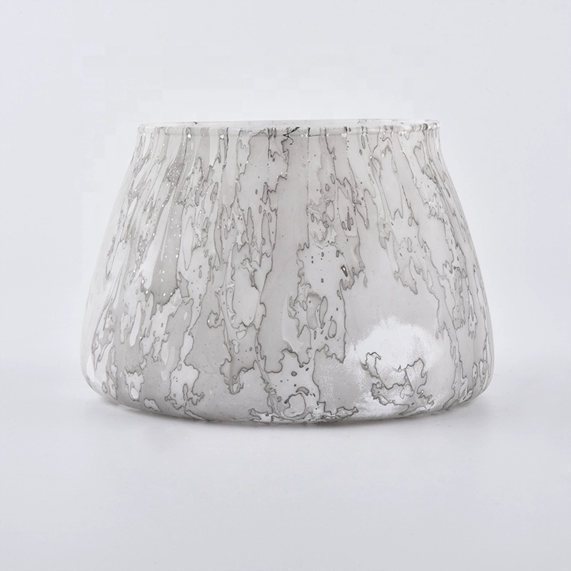 11oz marbled frosting glass candle jars