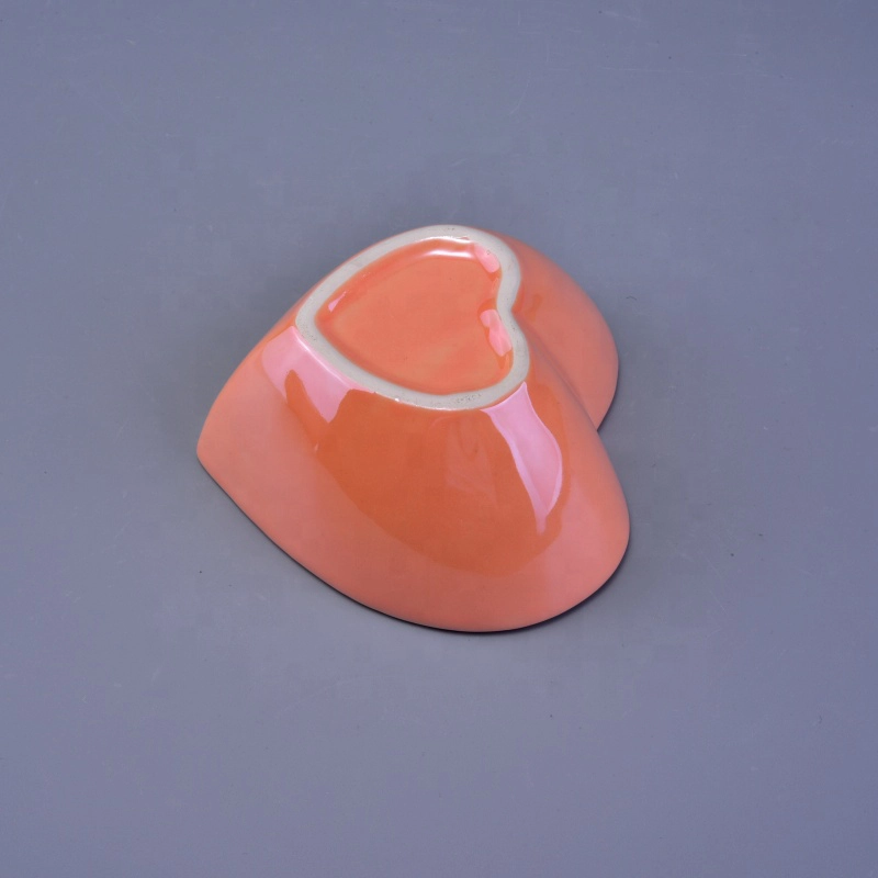 heart design ceramic tealight candle votive jars