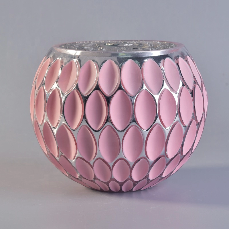 Personalized Glass candle glass jar dome pink