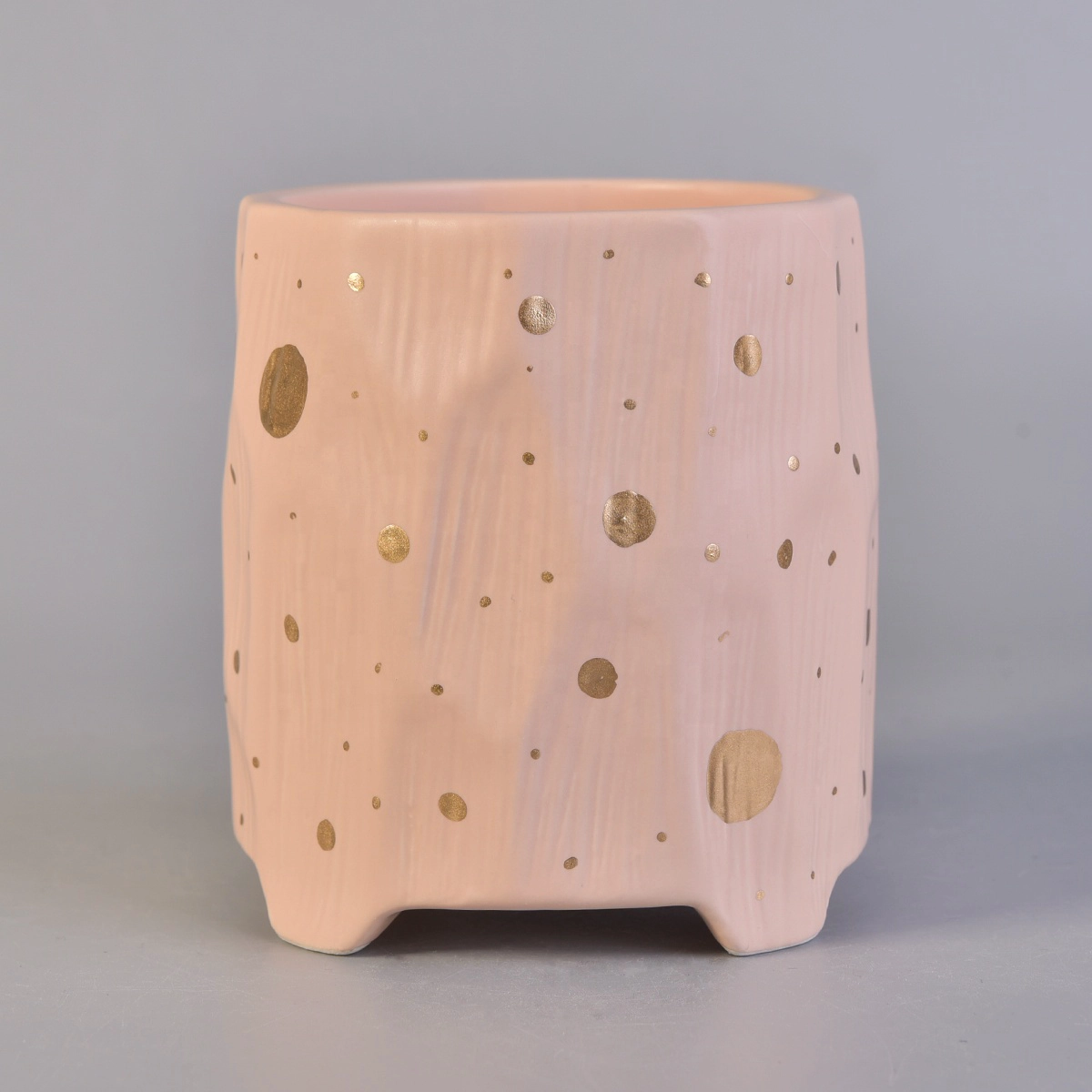 China scented pink ceramic containers for candles home decor