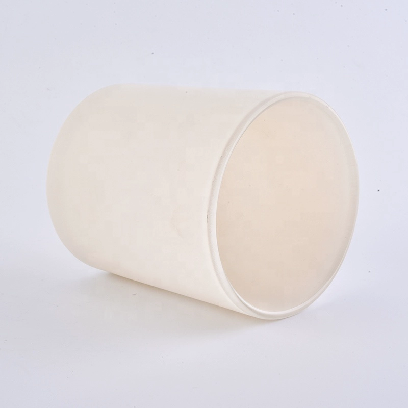 12 OZ matte white glass candle container, votive candle holder