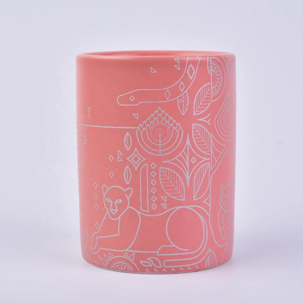 10oz Wholesales iridescent luxury candle ceramic jar