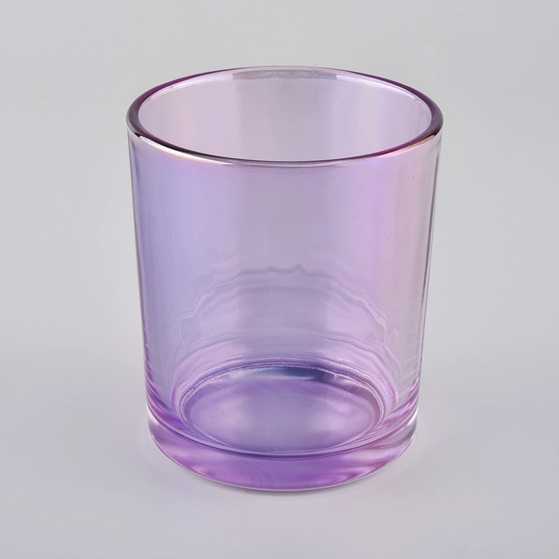light purple glossy glass scented candle jars