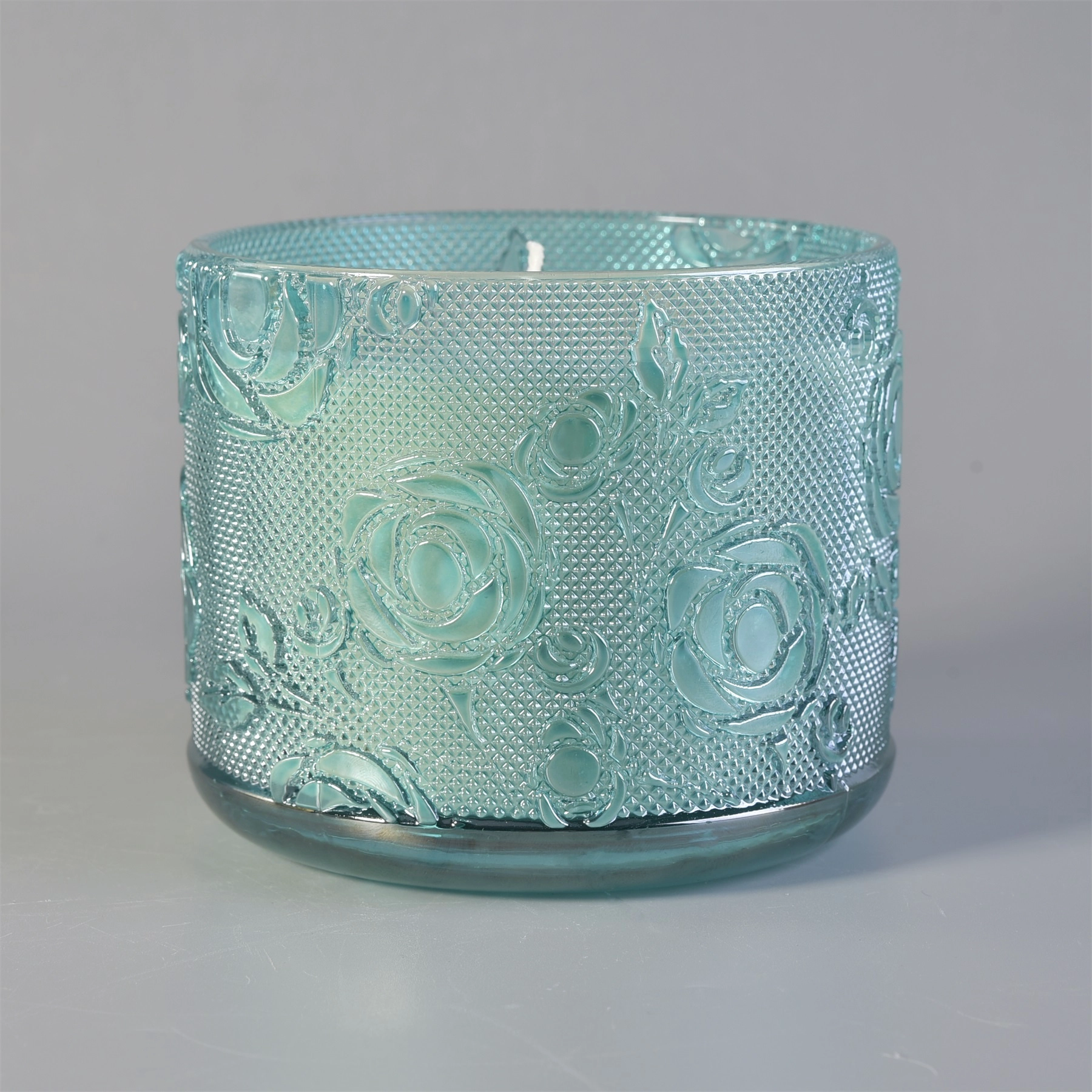 Sunny new rose design luxury tealight Glass candle jar holders