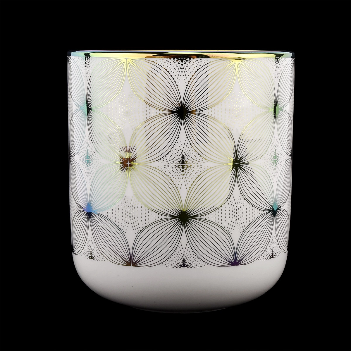 holographic ceramic candle jars for home decoration