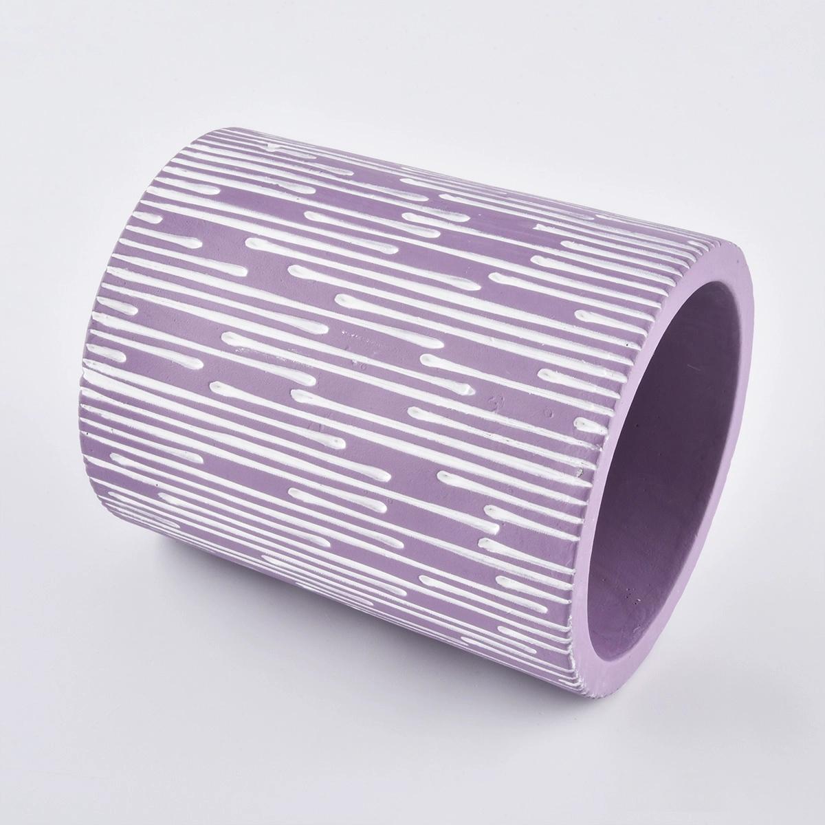 Cement candle jar in purple, 8 oz concrete veseels for candle making