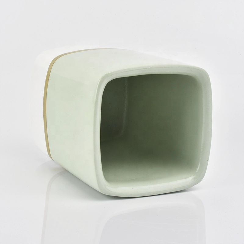 12oz rectangle glossy concrete candle jar