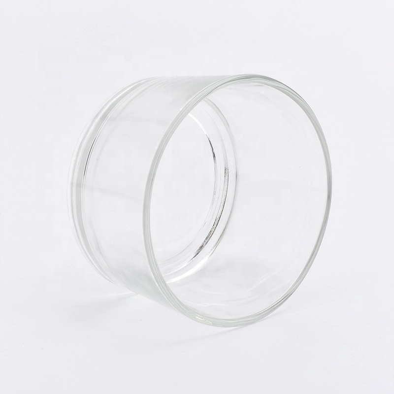24oz Clear Short and Wide Glass Candle Holder Home Decor Wholesales