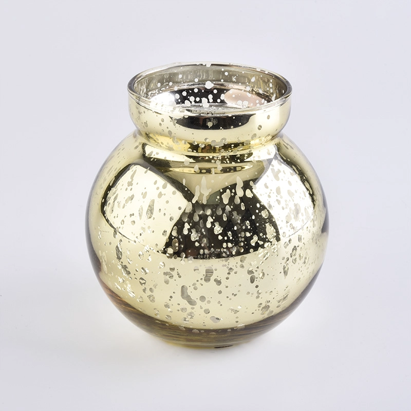 bulb designed gold electroplating glass candle jars