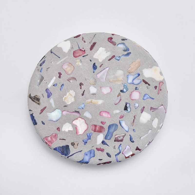 marble finished concrete lids for candle jars