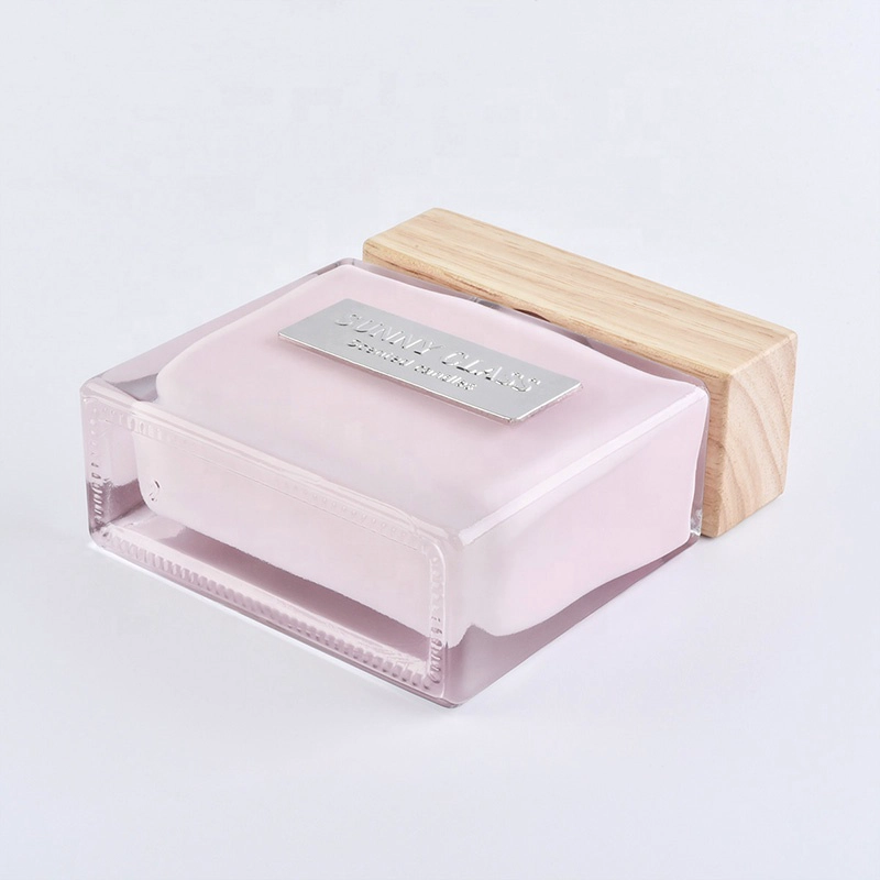Sunny Scented Square Glass Aroma Bottle Reed oil Diffuser bottles with wood cap
