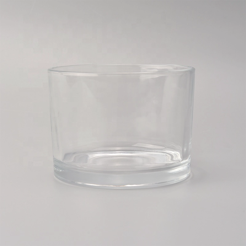 3 wick glass candle vessel, big volume glass candle holder