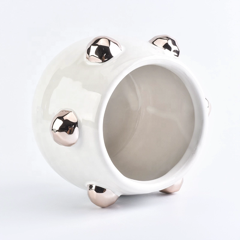 9oz iridescent white ceramic candle bowls