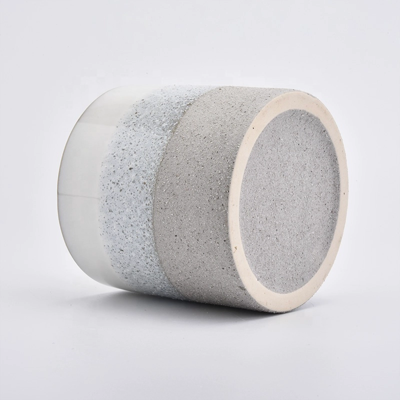 multi color ceramic candle vessel, clay base ceramic candle jar