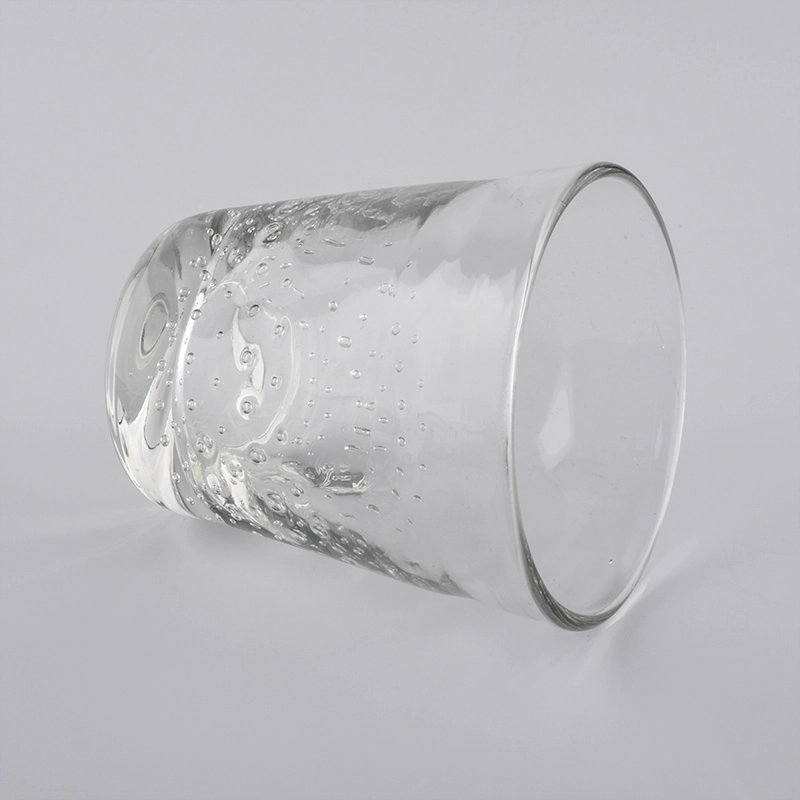 high white glass candle jars with bubble finish