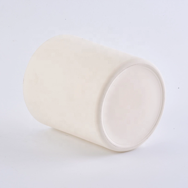 12 OZ matte white glass candle container, votive candle holder