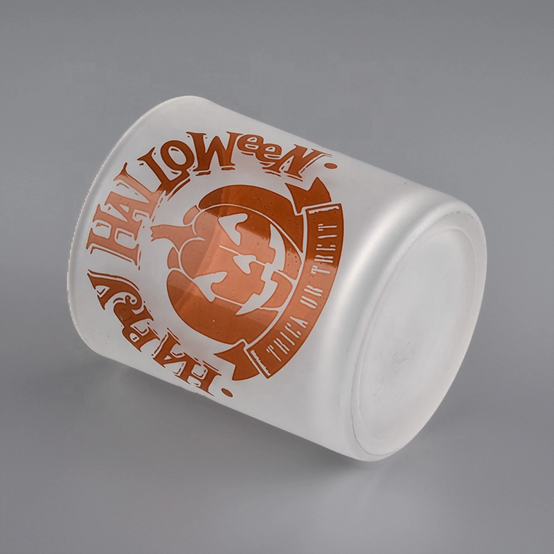8oz matte frosted glass candle jars with custom printing
