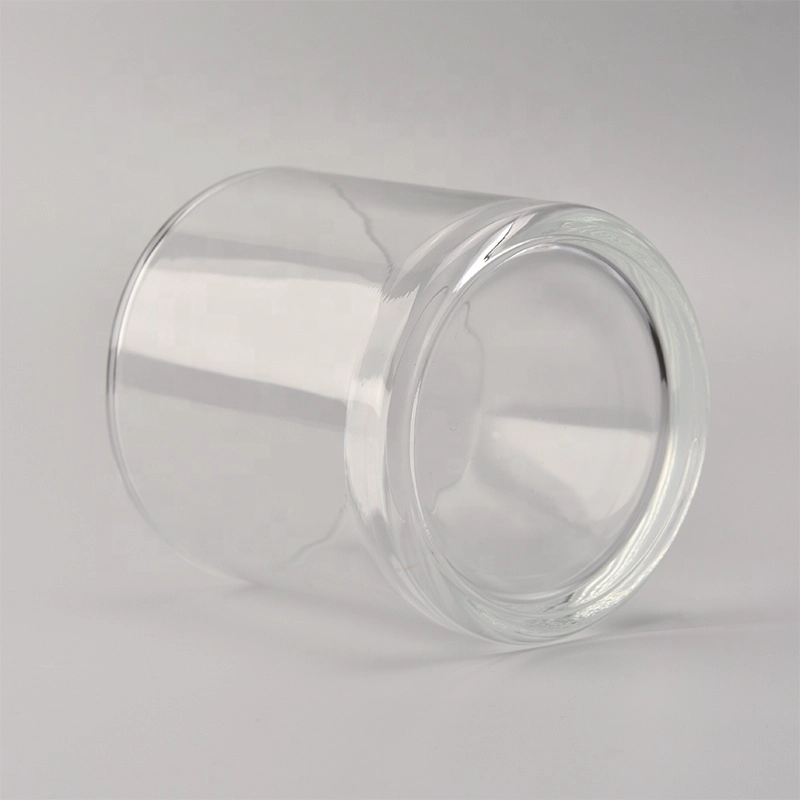 large clear candle vessel, transparent round candle holder