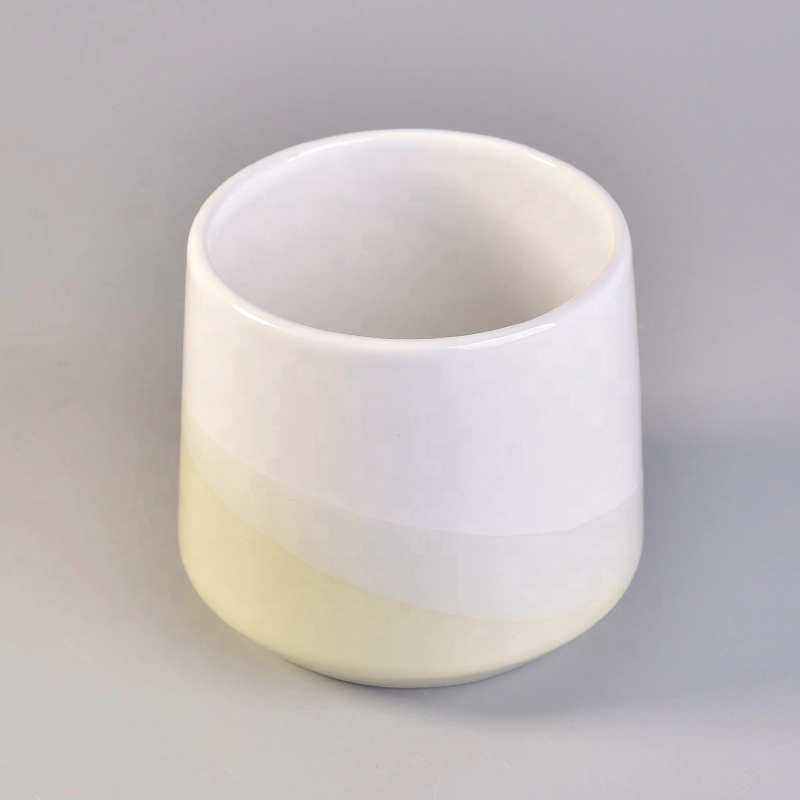 10oz 20oz Suppliers empty candle ceramic vessel with wood lid