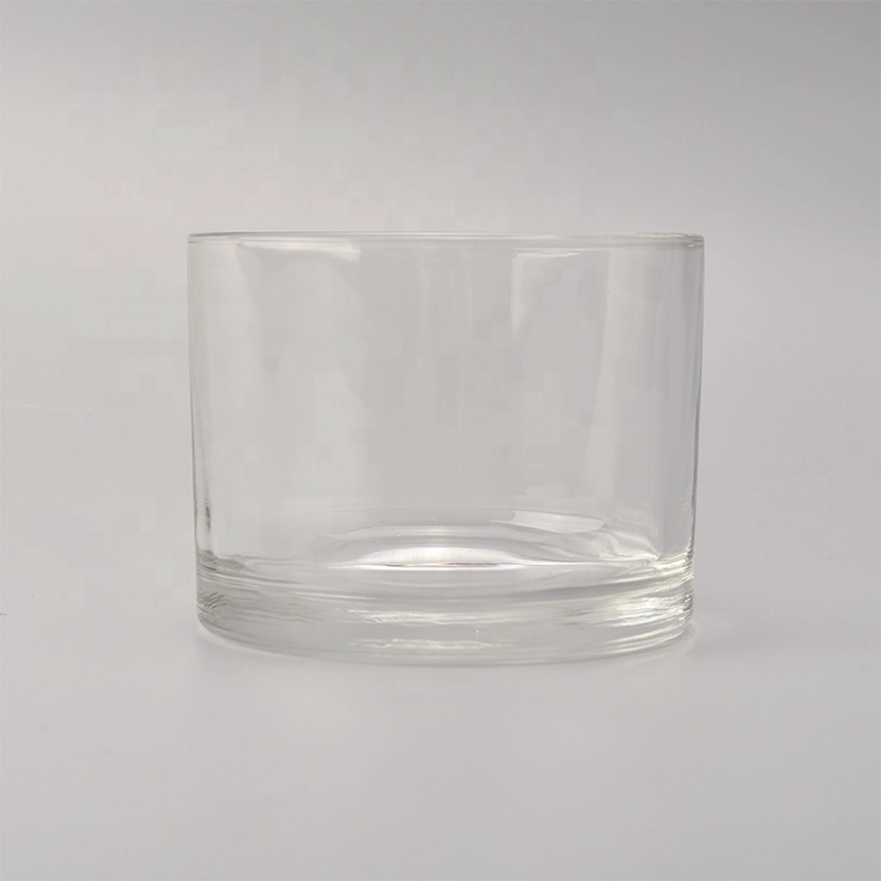 3 wick glass candle vessel, big volume glass candle holder