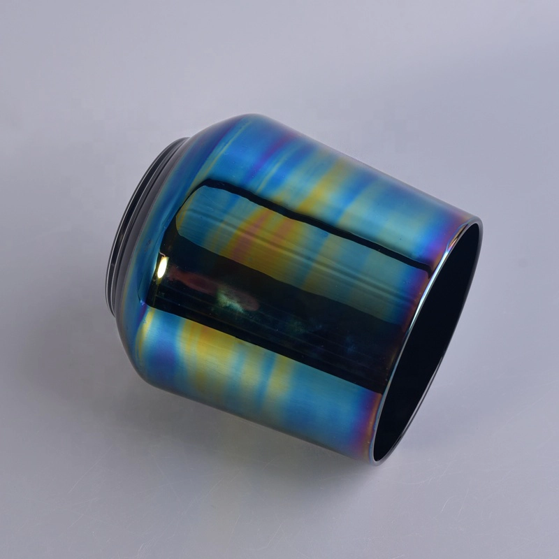 Luxury electroplating candle cup glass candle holder in bulk