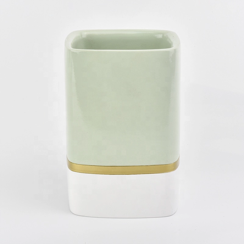 12oz rectangle glossy concrete candle jar