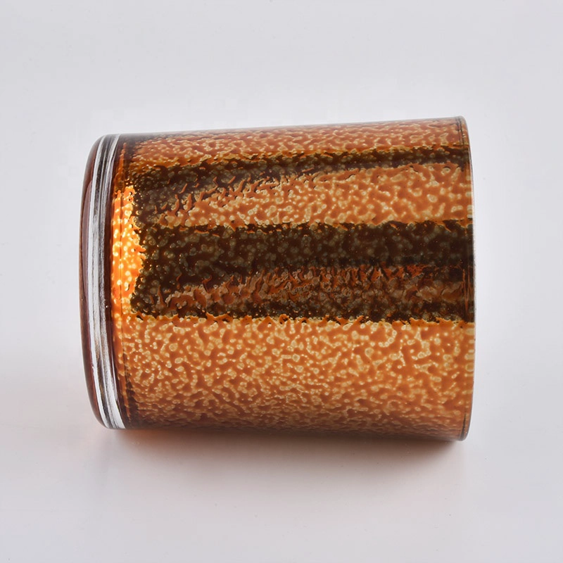400ml Supplier laser scented decorative electroplated glass candle holders