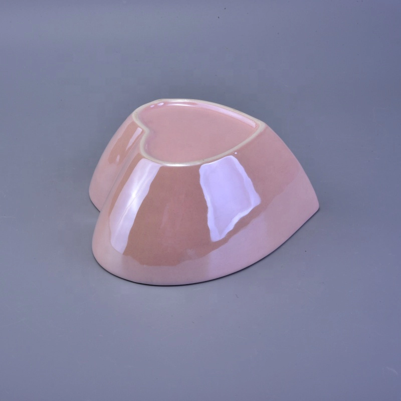 heart design ceramic candle holders with colorful glazed