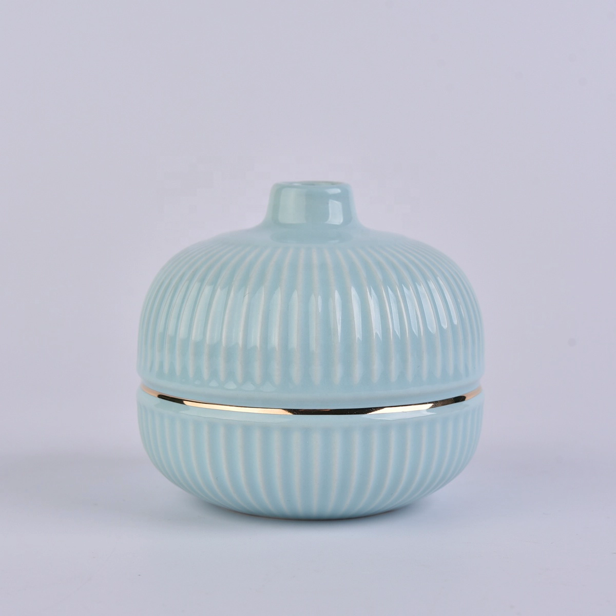 Ball shape blue ceramic oil aroma diffuser reed bottles