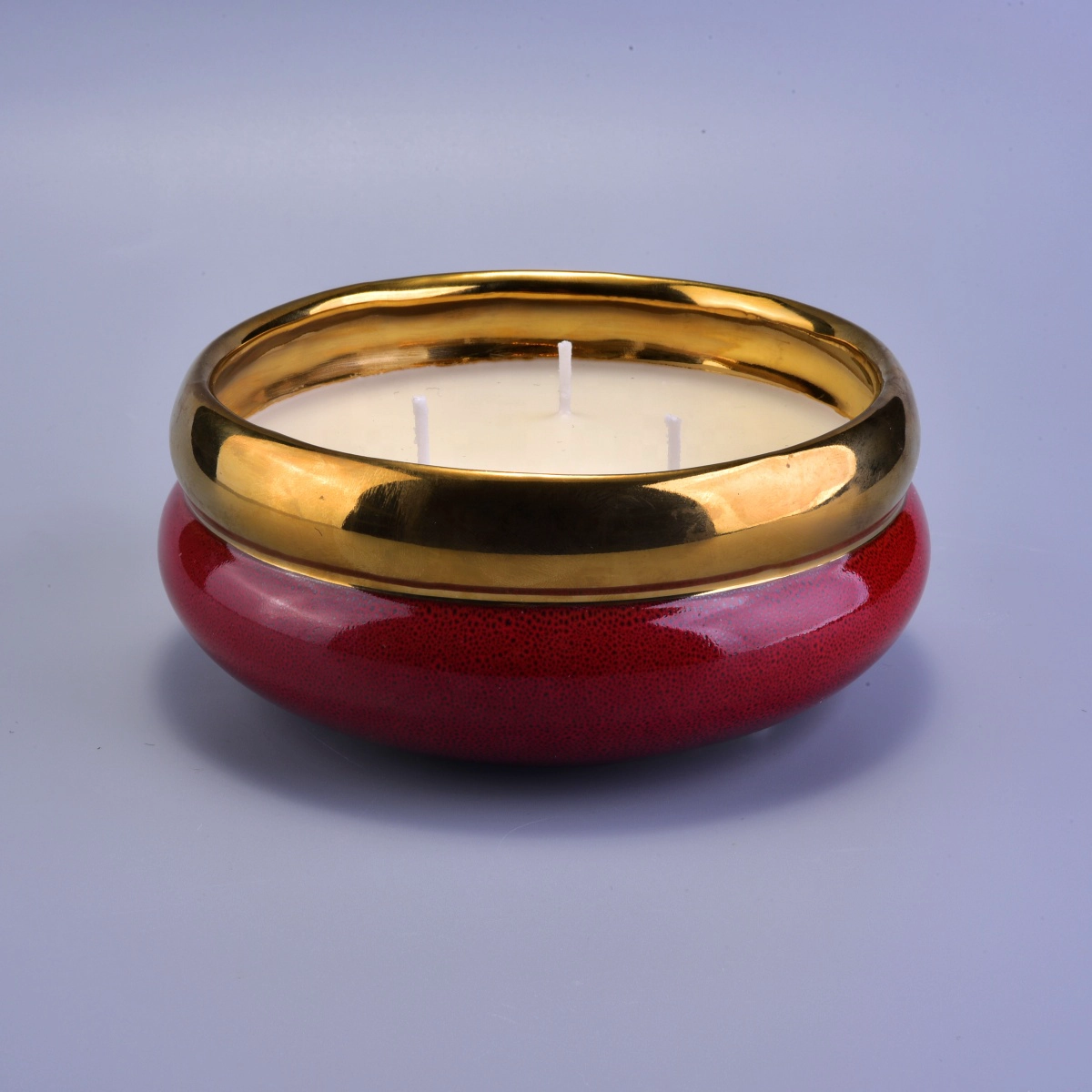 Wholesales custom 3 wick large ceramic candle jar holders