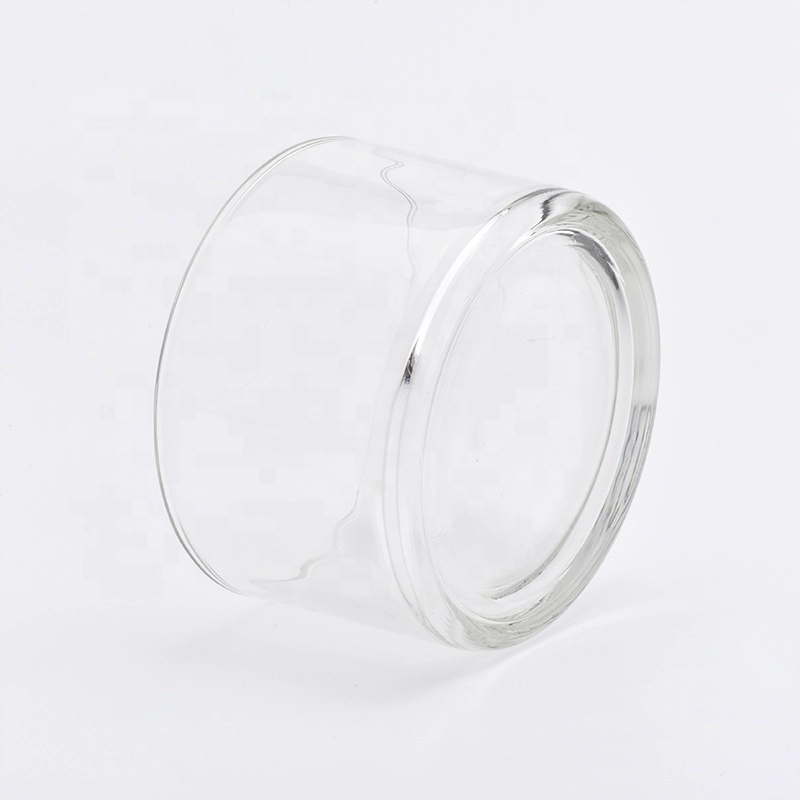 16oz Short Wide Clear Glass Candle Holders Home Decor Wholesales