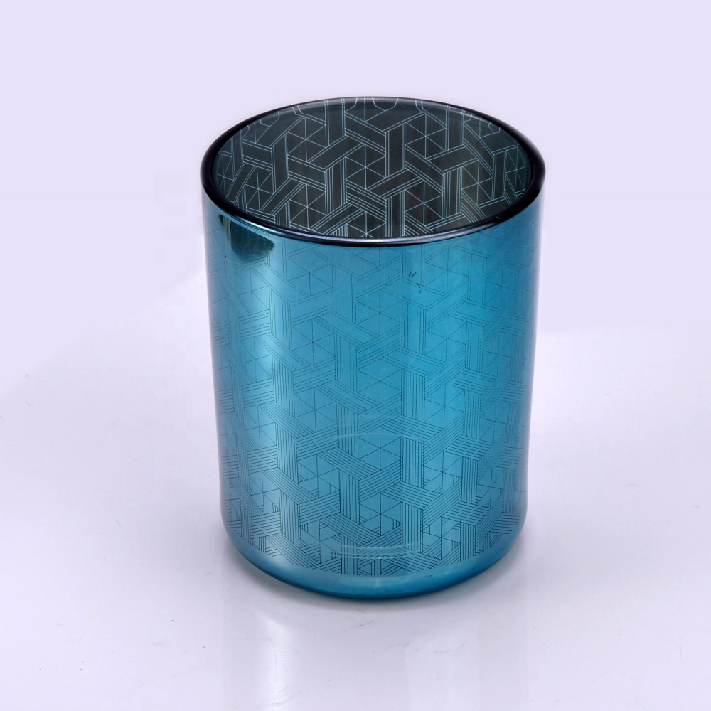 Wholesales tealight laser cylinder glass candle holder 8oz 10oz