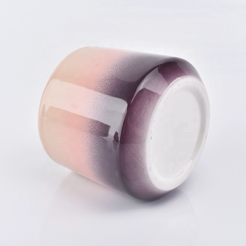 15 OZ glossy ceramic vessel for candles , unique ceramic candle jars
