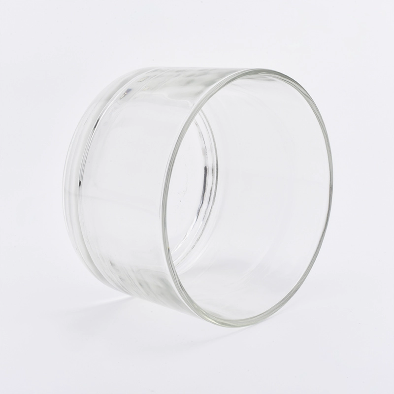 16oz Short Wide Clear Glass Candle Holders Home Decor Wholesales