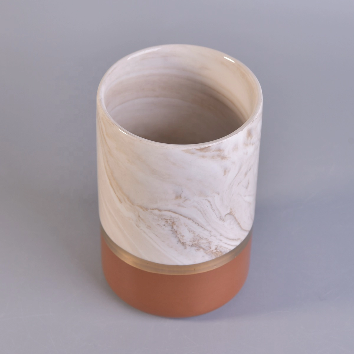 6oz 8oz Luxury painted custom amber ceramic candle holders wholesales