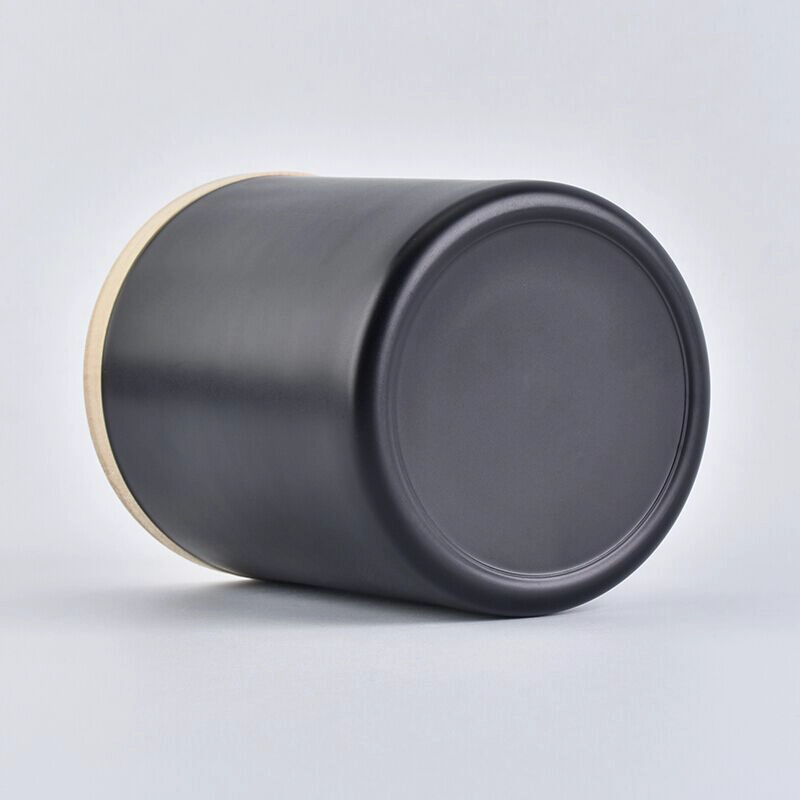 matte black glass candle vessel with lid, popular glass candle holders