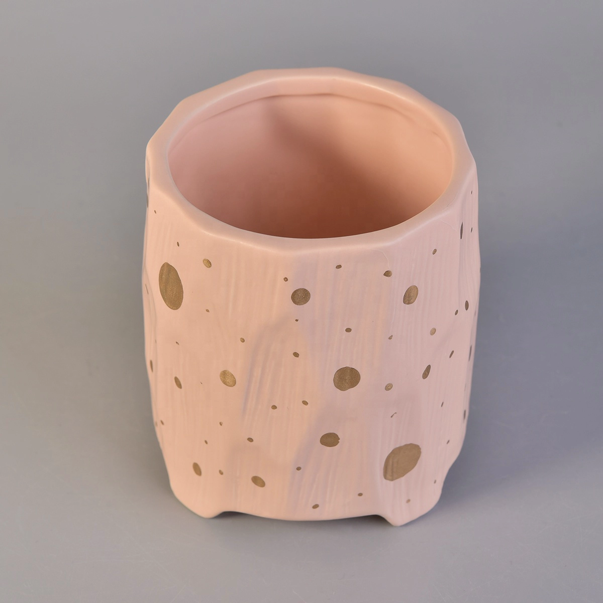 China scented pink ceramic containers for candles home decor