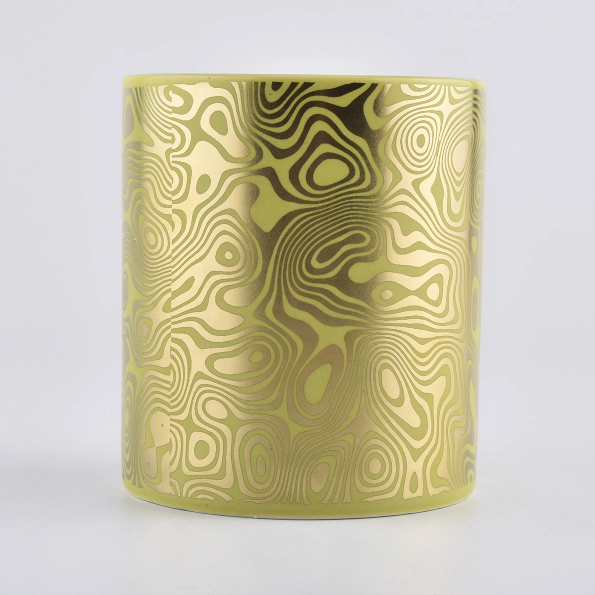 Sunny design Luxury custom golden ceramic candle vessel containers 10oz