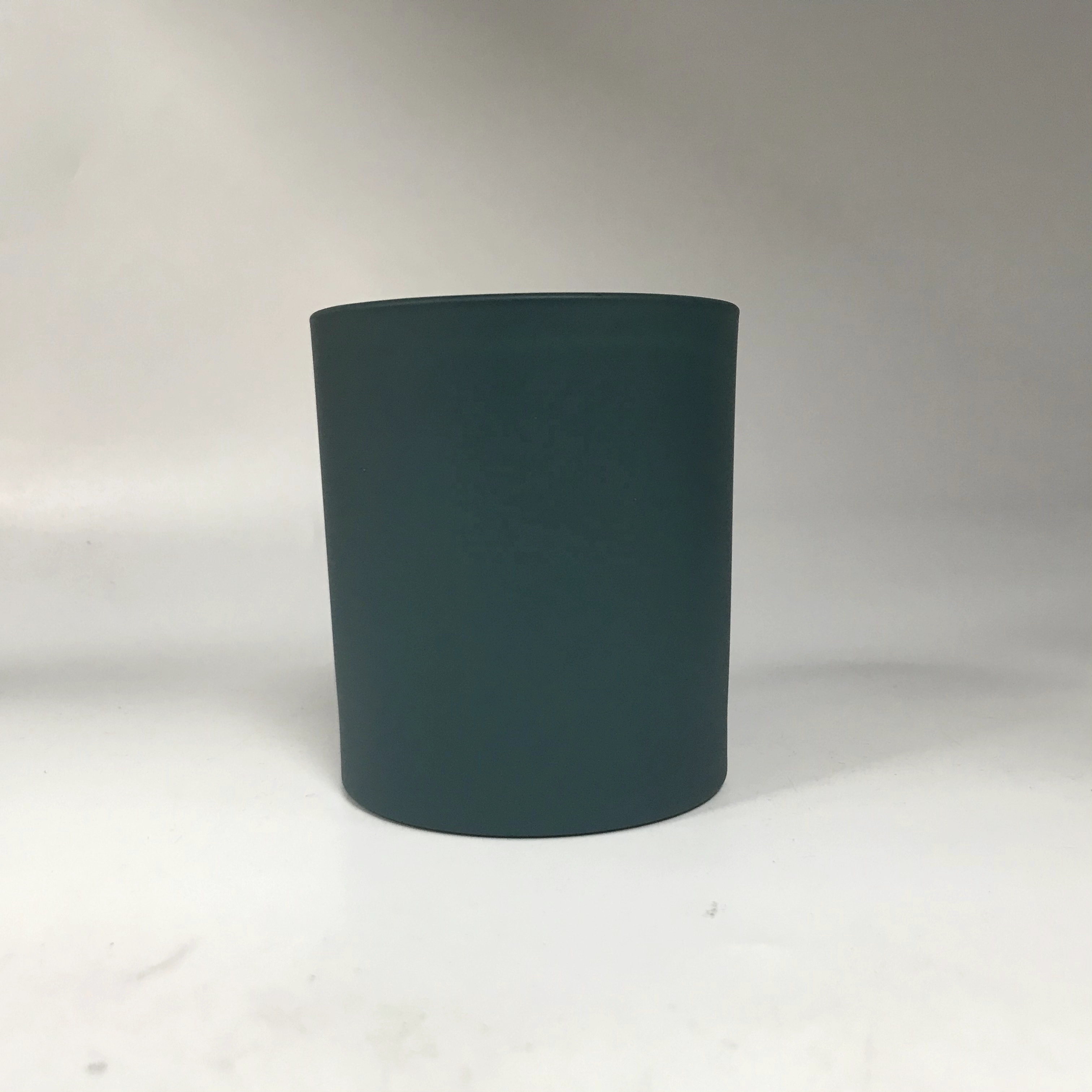matte colored glass candle jars with metal lid