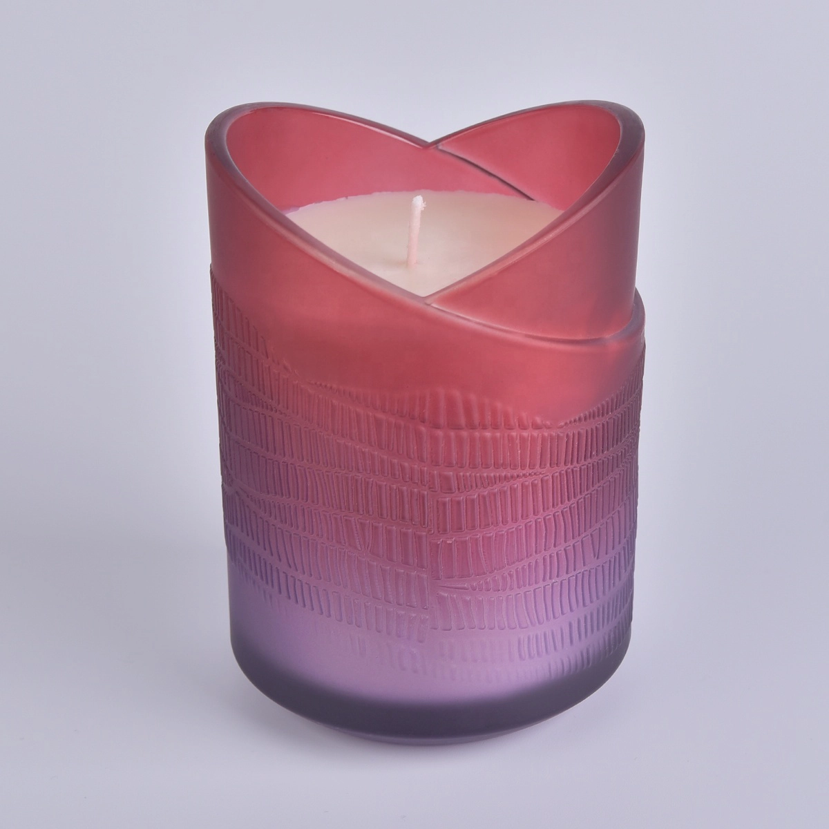 Sunny patent design romantic heart shape empty scented glass candle jars