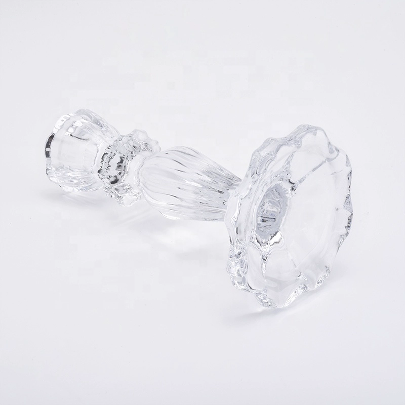 Clear crystal high candlestick glass votive candelabra living room decorative supplier