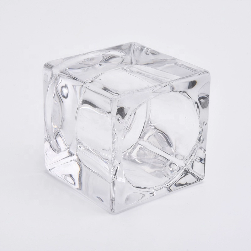 Wholesales Square Glass Candle Holders Thick Glass Votive Candle Jars Home Decor