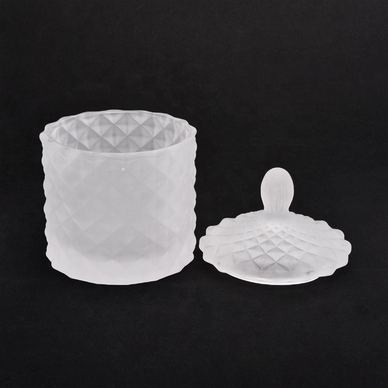 110ml Frosted White Glass Candle Jars with Lids Home Decor Wholesales