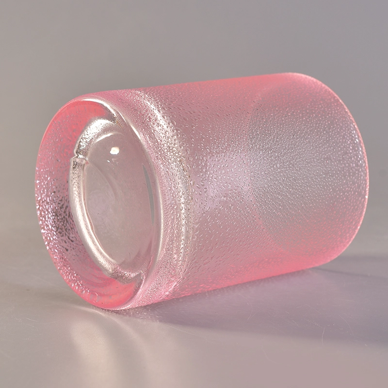 Wholesales Pink Rain Drop Glass Candle Jars Thick Footed Home Decoration