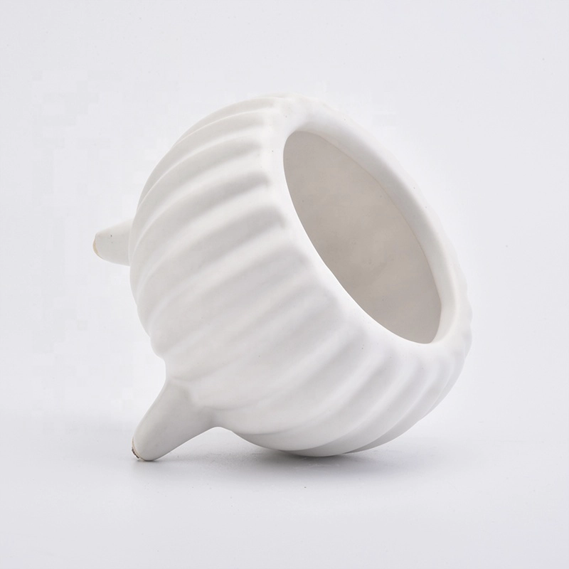 matte white ceramic jar for candles ceramic candle holders