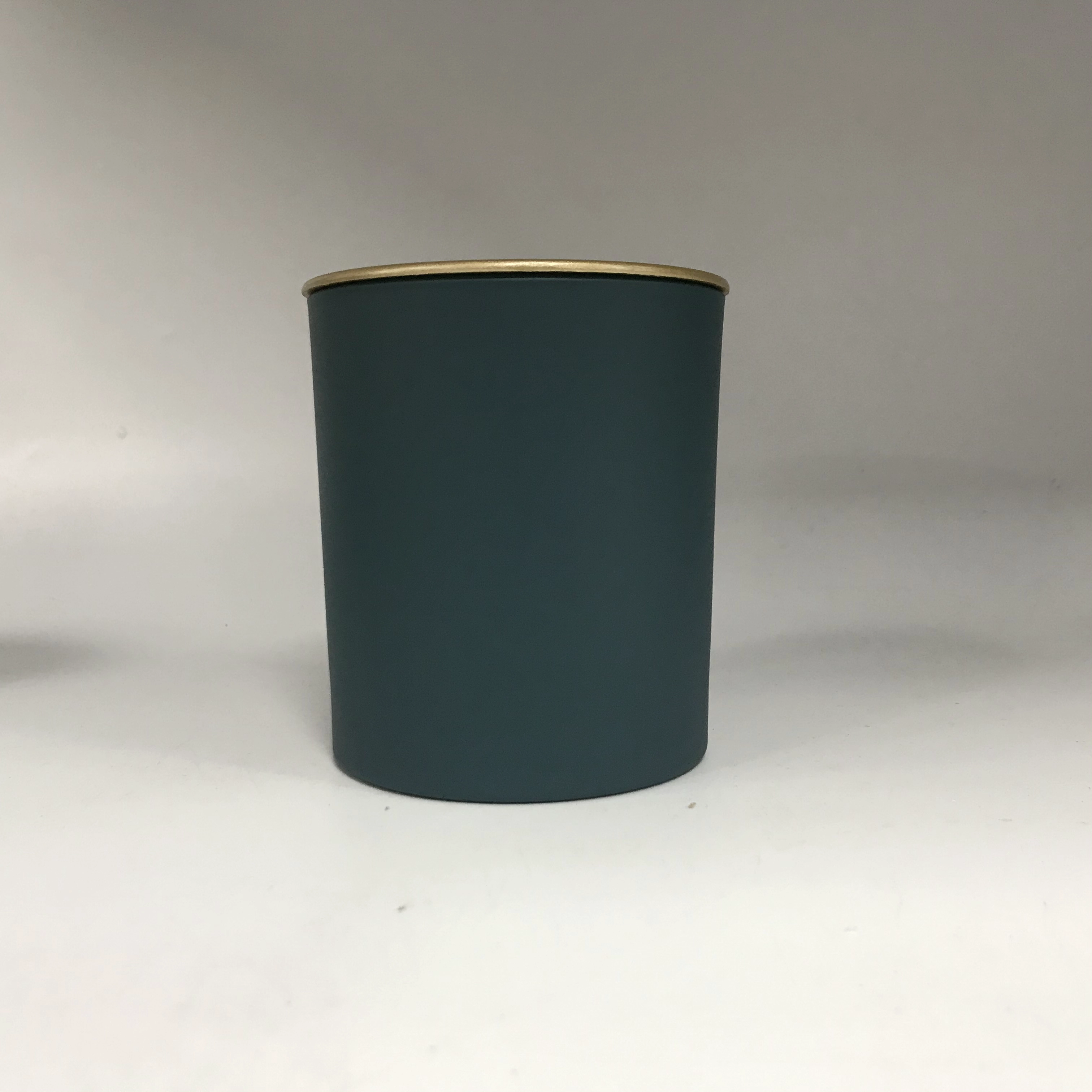 matte colored glass candle jars with metal lid