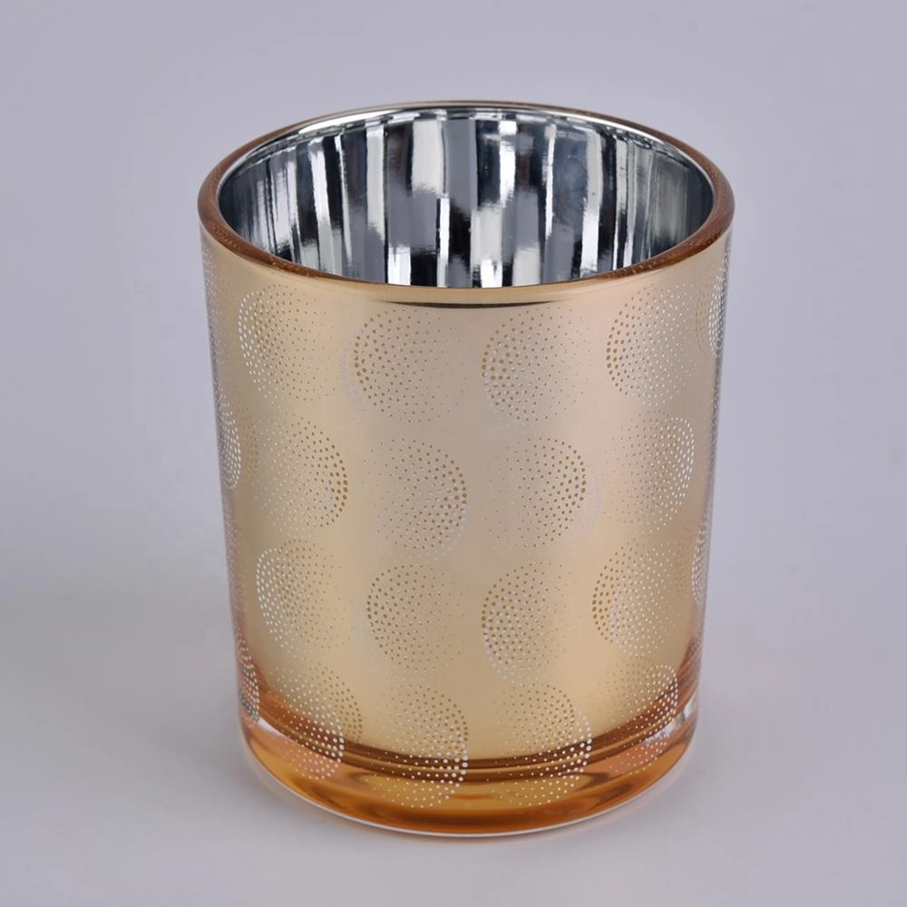 Sunny new design luxury golden glass candle holders vessel wholesales