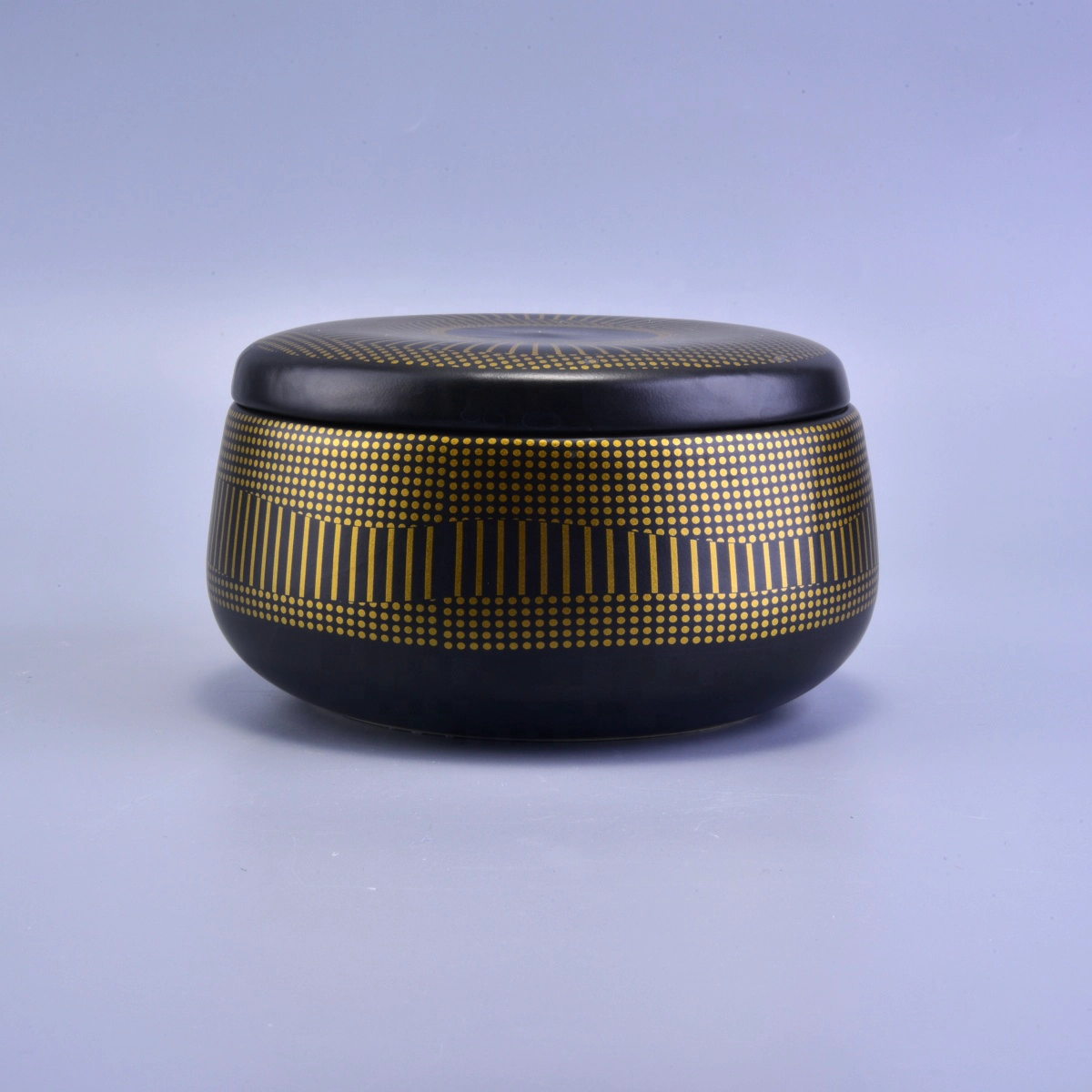 8oz 10oz Suppliers black candle vessels ceramic with lid